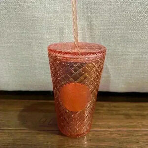 Starbucks Studded 2021 holiday jeweled rose gold pink Tumbler grande size